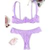 image:imageAvidlove Sexy Lingerie Set for Women Lace Bra and Panty Sets Underwire Push Up Lace Lingerie Set XSXXLLilac