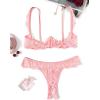 image:imageAvidlove Sexy Lingerie Set for Women Lace Bra and Panty Sets Underwire Push Up Lace Lingerie Set XSXXLOrange Pink