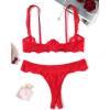 image:imageAvidlove Sexy Lingerie Set for Women Lace Bra and Panty Sets Underwire Push Up Lace Lingerie Set XSXXLRed