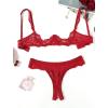 image:imageAvidlove Sexy Lingerie Set for Women Lace Bra and Panty Sets Underwire Push Up Lace Lingerie Set XSXXLWine Red