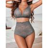 image:imageAvidlove Sexy Lingerie for Women High Waist Bra and Panty Set Strappy Babydoll BodysuitDull Gray
