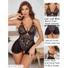 image:imageAvidlove Sexy Lingerie for Women Lace Babydoll Bodysuit V Neck Sleepwear One Piece Lingerie setBlack