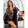 image:imageAvidlove Sexy Lingerie for Women Lace Babydoll Bodysuit V Neck Sleepwear One Piece Lingerie setBlack