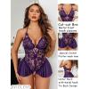 image:imageAvidlove Sexy Lingerie for Women Lace Babydoll Bodysuit V Neck Sleepwear One Piece Lingerie setPurple