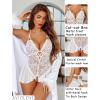 image:imageAvidlove Sexy Lingerie for Women Lace Babydoll Bodysuit V Neck Sleepwear One Piece Lingerie setWhite