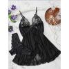 image:imageAvidlove Sexy Lingerie for Women Lace Babydoll Lingerie Dress Boudoir Lingerie VNeck Front Open Ruffle ChemiseBlack