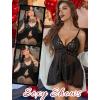 image:imageAvidlove Sexy Lingerie for Women Lace Babydoll Lingerie Dress Boudoir Lingerie VNeck Front Open Ruffle ChemiseBlack
