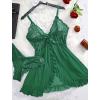 image:imageAvidlove Sexy Lingerie for Women Lace Babydoll Lingerie Dress Boudoir Lingerie VNeck Front Open Ruffle ChemiseGreen
