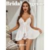 image:imageAvidlove Sexy Lingerie for Women Lace Babydoll Lingerie Dress Boudoir Lingerie VNeck Front Open Ruffle ChemiseWhite