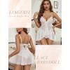 image:imageAvidlove Sexy Lingerie for Women Lace Babydoll Lingerie Dress Boudoir Lingerie VNeck Front Open Ruffle ChemiseWhite