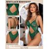 image:imageAvidlove Sexy Lingerie for Women Lace Teddy One Piece Cross Strap Bodysuit LingerieGreen