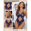image:imageAvidlove Sexy Lingerie for Women Lace Teddy One Piece Cross Strap Bodysuit LingerieNavy Blue