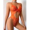 image:imageAvidlove Sexy Lingerie for Women Lace Teddy One Piece Cross Strap Bodysuit LingerieOrange