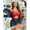 image:imageAvidlove Sexy Lingerie for Women Lace Teddy One Piece Cross Strap Bodysuit LingerieRed