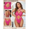image:imageAvidlove Sexy Lingerie for Women Lace Teddy One Piece Cross Strap Bodysuit LingerieRose Red