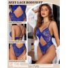 image:imageAvidlove Sexy Lingerie for Women Lace Teddy One Piece Cross Strap Bodysuit LingerieSky Blue
