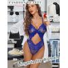 image:imageAvidlove Sexy Lingerie for Women Lace Teddy One Piece Cross Strap Bodysuit LingerieSky Blue