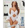 image:imageAvidlove Sexy Lingerie for Women Lace Teddy One Piece Cross Strap Bodysuit LingerieWhite
