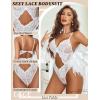 image:imageAvidlove Sexy Lingerie for Women Lace Teddy One Piece Cross Strap Bodysuit LingerieWhite