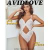 image:imageAvidlove Sexy Lingerie for Women Lace Teddy One Piece Cross Strap Bodysuit LingerieWhite