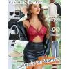 image:imageAvidlove Sexy Lingerie for Women Lace Teddy One Piece Cross Strap Bodysuit LingerieWine Red