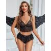 image:imageAvidlove Sexy Pajamas for Women Set Sheer Lingerie Set 2 Piece Mesh Cami Shorts NightwearBlack Leopard