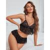 image:imageAvidlove Sexy Pajamas for Women Set Sheer Lingerie Set 2 Piece Mesh Cami Shorts NightwearBlack Leopard