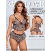 image:imageAvidlove Sexy Pajamas for Women Set Sheer Lingerie Set 2 Piece Mesh Cami Shorts NightwearLight Leopard Pattern
