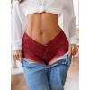 image:imageAvidlove Sexy Panties for Women Lace Underwear High Waist Cheeky PantyBlackgreendark Red