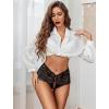 image:imageAvidlove Sexy Panties for Women Lace Underwear High Waist Cheeky PantyBlackred