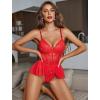 image:imageAvidlove Sexy Teddy Lingerie for Women Lace Bodysuit One Piece Mini BabydollCarimine Red