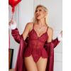 image:imageAvidlove Sexy Teddy Lingerie for Women Lace Bodysuit One Piece Mini BabydollDark Red