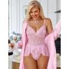 image:imageAvidlove Sexy Teddy Lingerie for Women Lace Bodysuit One Piece Mini BabydollPink