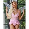 image:imageAvidlove Sexy Teddy Lingerie for Women Lace Bodysuit One Piece Mini BabydollPink