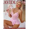 image:imageAvidlove Sexy Teddy Lingerie for Women Lace Bodysuit One Piece Mini BabydollPink