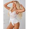 image:imageAvidlove Sexy Teddy Lingerie for Women Lace Bodysuit One Piece Mini BabydollWhite