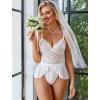 image:imageAvidlove Sexy Teddy Lingerie for Women Lace Bodysuit One Piece Mini BabydollWhite