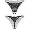 image:imageAvidlove Sexy Thongs for Women Floral Lace Briefs Rhinestones Strap Panties Hollow Out GString Tback Underwear 14 PackBlack