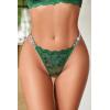 image:imageAvidlove Sexy Thongs for Women Floral Lace Briefs Rhinestones Strap Panties Hollow Out GString Tback Underwear 14 PackGreen