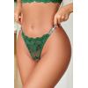 image:imageAvidlove Sexy Thongs for Women Floral Lace Briefs Rhinestones Strap Panties Hollow Out GString Tback Underwear 14 PackGreen