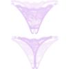 image:imageAvidlove Sexy Thongs for Women Floral Lace Briefs Rhinestones Strap Panties Hollow Out GString Tback Underwear 14 PackLilac