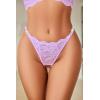 image:imageAvidlove Sexy Thongs for Women Floral Lace Briefs Rhinestones Strap Panties Hollow Out GString Tback Underwear 14 PackLilac