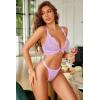 image:imageAvidlove Sexy Thongs for Women Floral Lace Briefs Rhinestones Strap Panties Hollow Out GString Tback Underwear 14 PackLilac