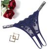 image:imageAvidlove Sexy Thongs for Women Floral Lace Briefs Rhinestones Strap Panties Hollow Out GString Tback Underwear 14 PackNavy Blue