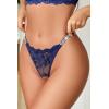 image:imageAvidlove Sexy Thongs for Women Floral Lace Briefs Rhinestones Strap Panties Hollow Out GString Tback Underwear 14 PackNavy Blue