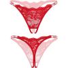 image:imageAvidlove Sexy Thongs for Women Floral Lace Briefs Rhinestones Strap Panties Hollow Out GString Tback Underwear 14 PackRed