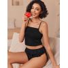 image:imageAvidlove Women Cami Ribbed Pajama Set Sexy Side Slit Sleepwear Soft Lingerie 2 Piece PJ SetBlack