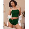 image:imageAvidlove Women Cami Ribbed Pajama Set Sexy Side Slit Sleepwear Soft Lingerie 2 Piece PJ SetGreen