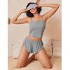 image:imageAvidlove Women Cami Ribbed Pajama Set Sexy Side Slit Sleepwear Soft Lingerie 2 Piece PJ SetGrey