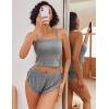 image:imageAvidlove Women Cami Ribbed Pajama Set Sexy Side Slit Sleepwear Soft Lingerie 2 Piece PJ SetGrey